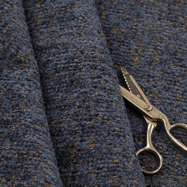 Wellington Chunky Chenille Weave Upholstery Fabric Navy Blue Colour CTR-101 - Made To Measure Curtains