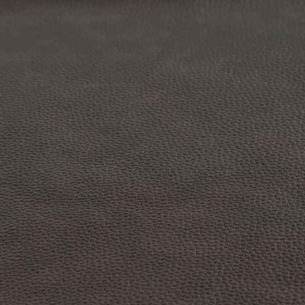 Ortona Faux Leather Malted Effect In Dark Brown Colour Upholstery Fabric CTR-1465