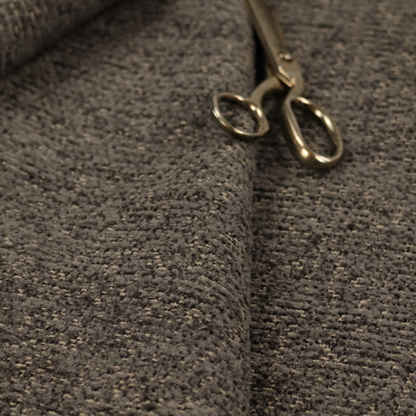 Wellington Chunky Chenille Weave Upholstery Fabric Grey Colour CTR-156 - Made To Measure Curtains