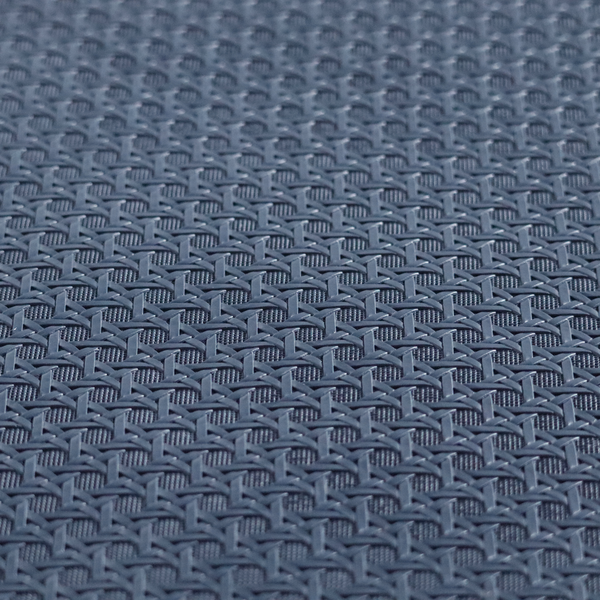 Catanzaro Faux Leather Geometric Pattern In Navy Blue Colour Upholstery Fabric CTR-1823