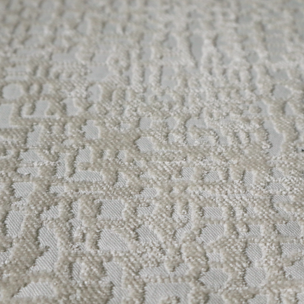 Tela Semi Plain Soft Textured Chenille In White Upholstery Fabric CTR-1876