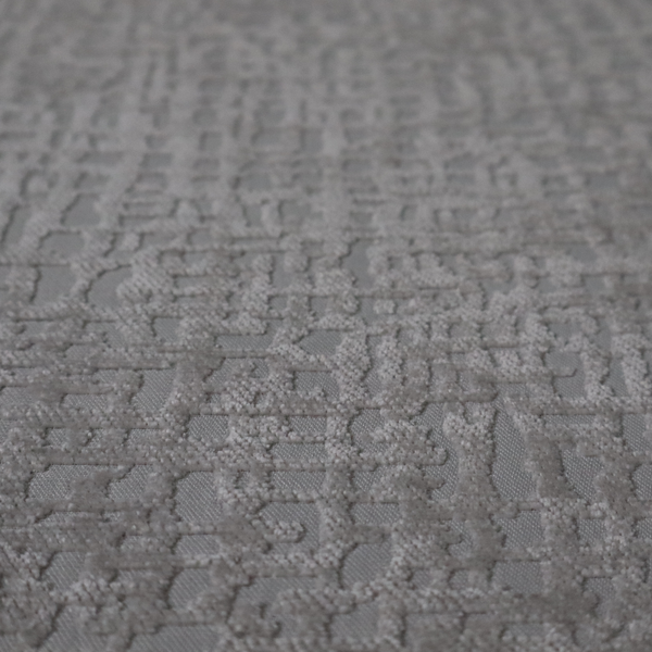 Tela Semi Plain Soft Textured Chenille In Silver Upholstery Fabric CTR-1878