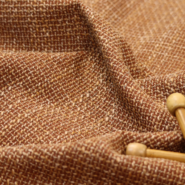Alabama Durable Woven Hopsack Upholstery Fabric Orange Colour CTR-2107 - Made To Measure Curtains