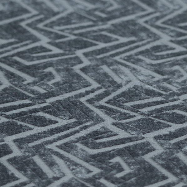 Darjeeling Textured Chenille Pattern In Dark Grey Upholstery Fabric CTR-2356