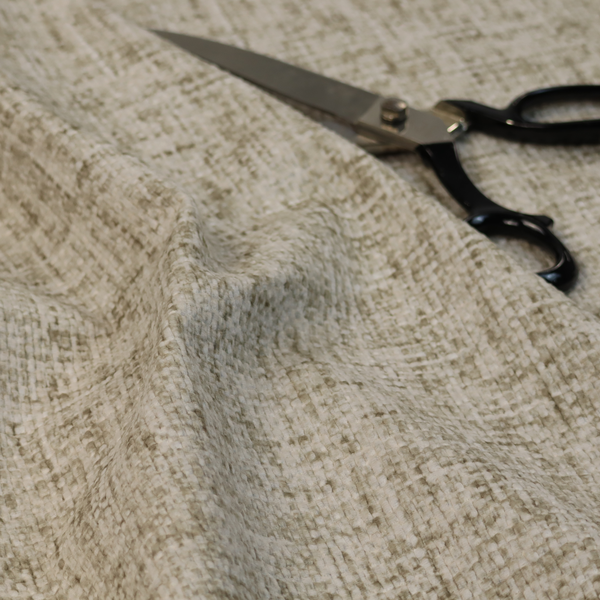 Parson Soft Velour Printed Weave Effect Upholstery Fabric Beige Colour CTR-2359