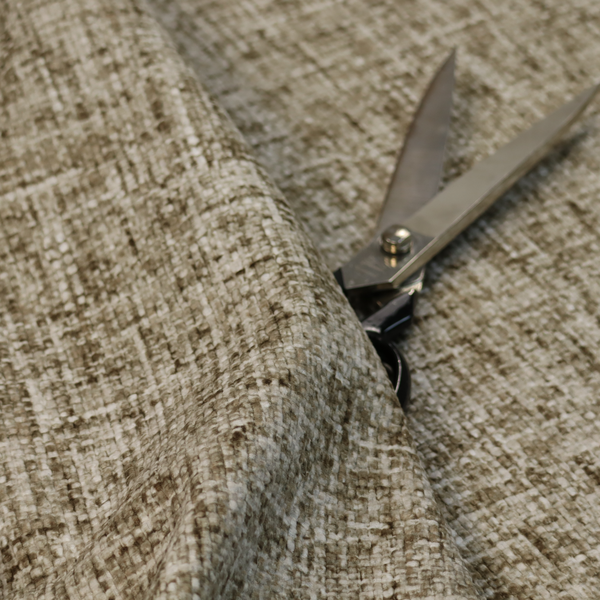 Parson Soft Velour Printed Weave Effect Upholstery Fabric Brown Colour CTR-2360