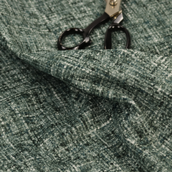 Parson Soft Velour Printed Weave Effect Upholstery Fabric Green Colour CTR-2428