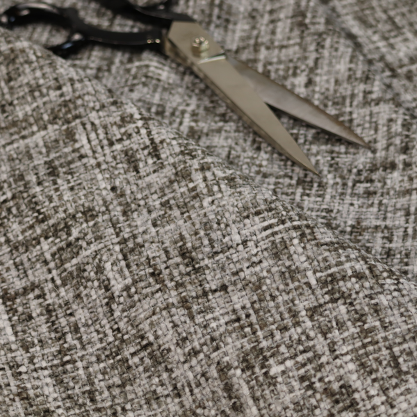 Parson Soft Velour Printed Weave Effect Upholstery Fabric Light Grey Colour CTR-2430 - Roman Blinds