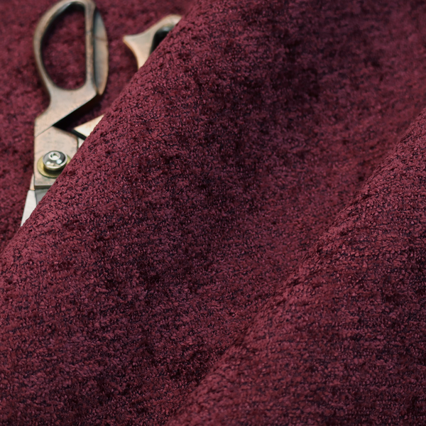 Seoul Boucle Upholstery Fabric Deep Red Colour CTR-2616 - Made To Measure Curtains