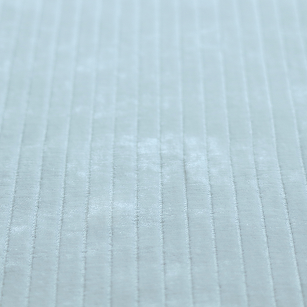 Kendal Soft Plain Chenille Stripe In Pure White Colour Upholstery Fabric CTR-2913