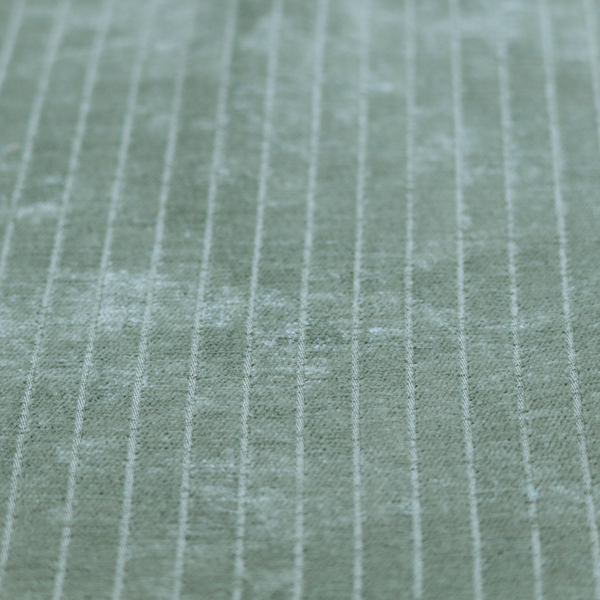 Kendal Soft Plain Chenille Stripe In Green Colour Upholstery Fabric CTR-2920