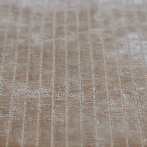 Kendal Soft Plain Chenille Stripe In Peach Colour Upholstery Fabric CTR-2923