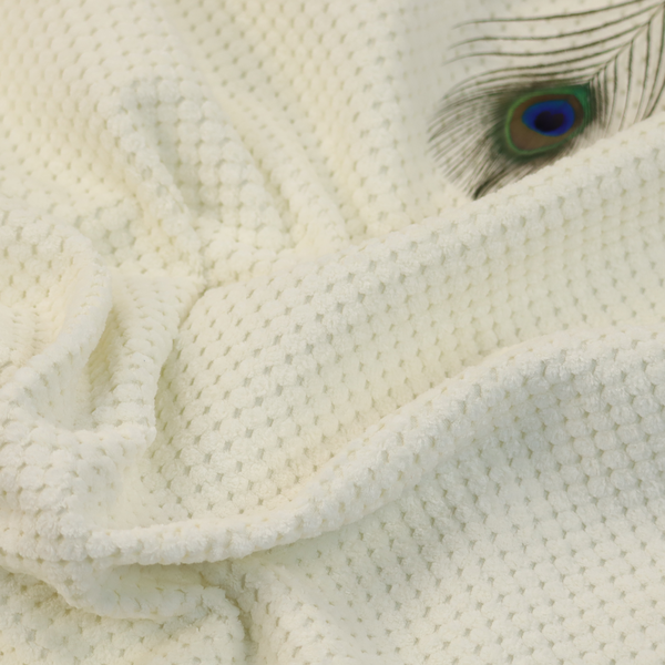 Ohio Dotted Soft Textured In Corduroy Upholstery Fabric Snow White Colour CTR-2988