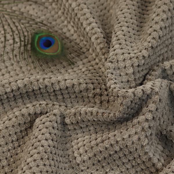 Ohio Dotted Soft Textured In Corduroy Upholstery Fabric Dark Beige Colour CTR-2990