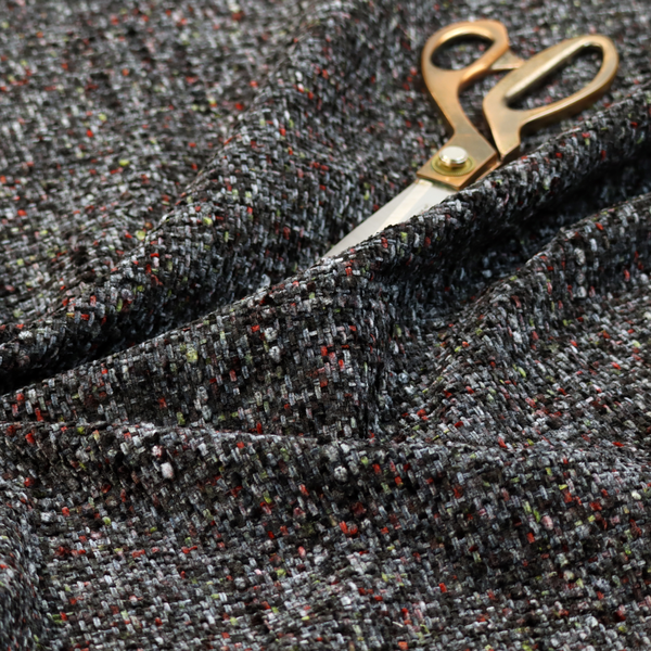 Osaka Soft Large Weave Upholstery Fabric Black Colour CTR-3012 - Made To Measure Curtains