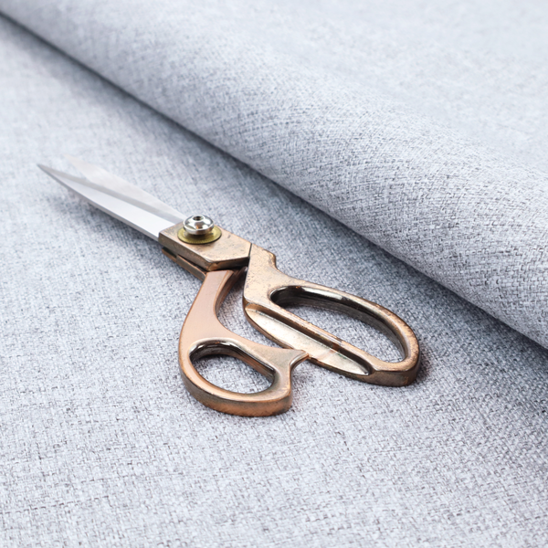 a silver grey woven fabric with a clean, heathered texture.