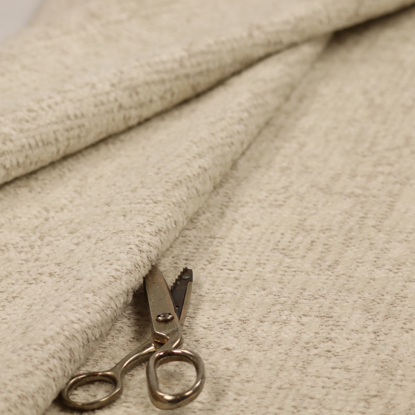 Wellington Chunky Chenille Weave Upholstery Fabric Cream Colour CTR-36 - Made To Measure Curtains
