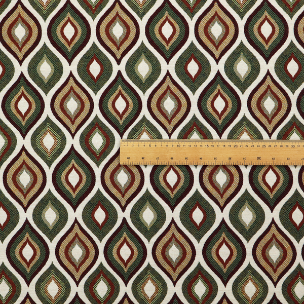 Bruges Life Tuilp Onion Eye Lid Pattern Red Green Orange Jacquard Upholstery Fabric CTR-713