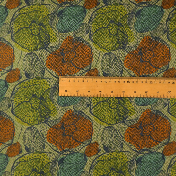 Earthy Pop Art Flower Upholstery Fabric DP-160 - Handmade Cushions