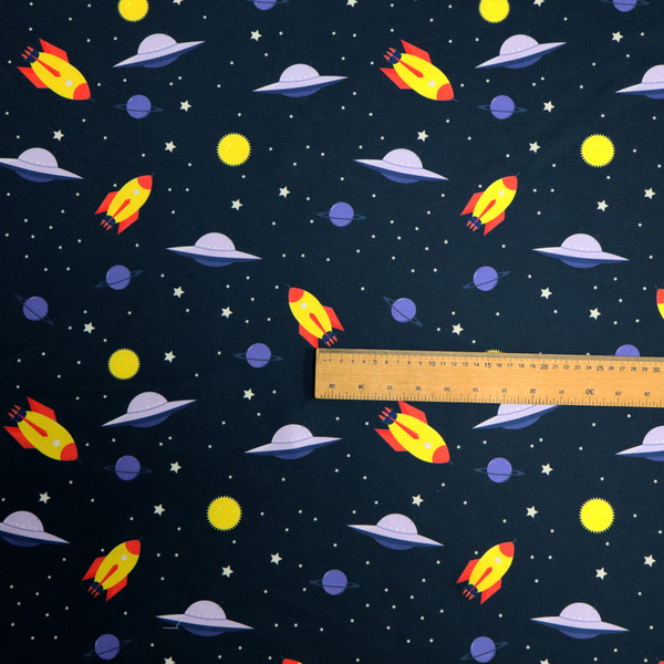 Blast Off Galaxy Print Upholstery Fabric DP-26 - Handmade Cushions