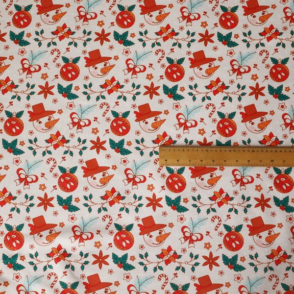Snowman With A Carrot As A Nose Christmas Furnishing Fabric DP-27