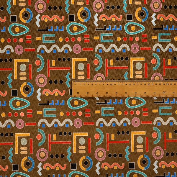 Art Deco Pop Geometric Print Upholstery Fabric DP-54 - Roman Blinds