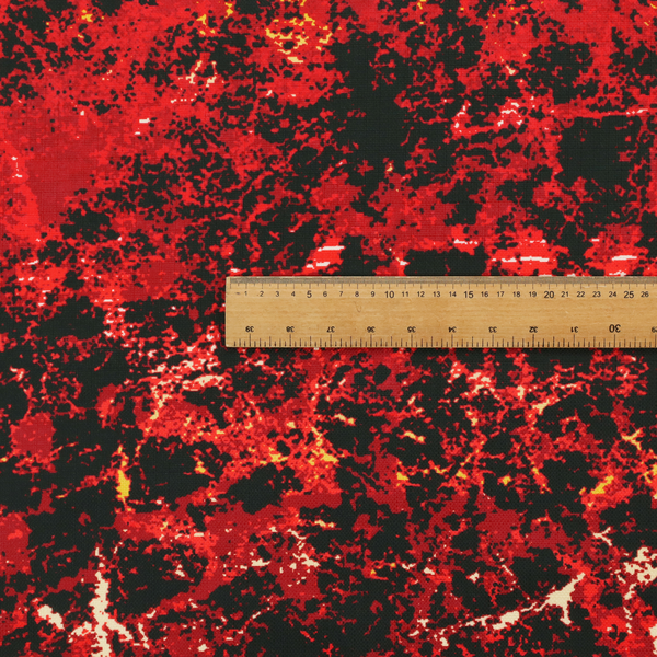 A durable upholstery fabric featuring a striking, high-contrast distressed abstract pattern. This colourway is the most intense in the collection, offering a bold and dramatic aesthetic.