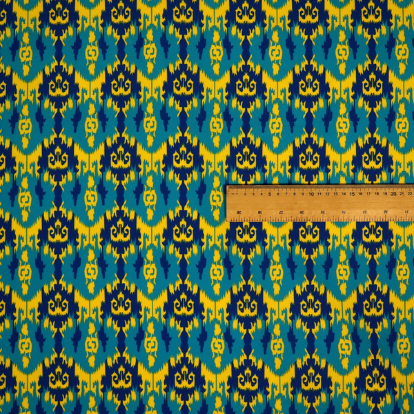 Electric Sapphire and Sunshine Yellow Upholstery Fabric DP-73 - Handmade Cushions