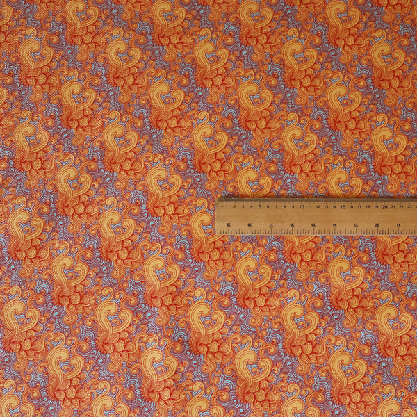 Marigold and Slate Swirl Print Upholstery Fabric DP-89 - Made To Measure Curtains