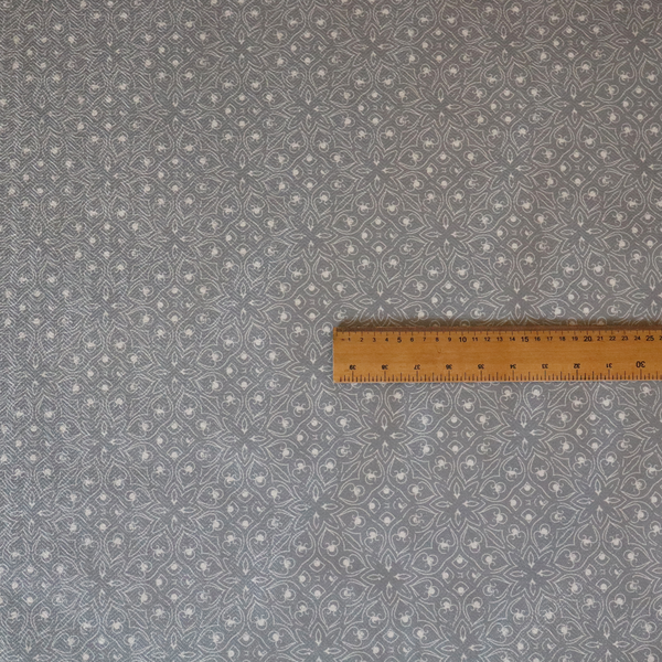 Grey Geometric Medallion Tile Print Upholstery Fabric DP-90 - Made To Measure Curtains