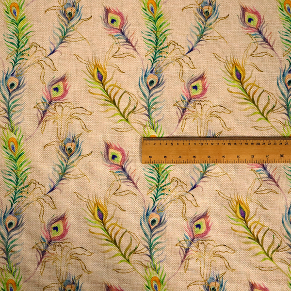 Pastel Peacock Drizzle Print Upholstery Fabric DP-96 - Roman Blinds
