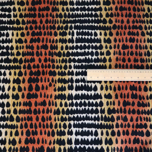 Ziani Designer Cheetah Inspired Pattern Velvet In Orange Black Colour JO-601 - Handmade Cushions
