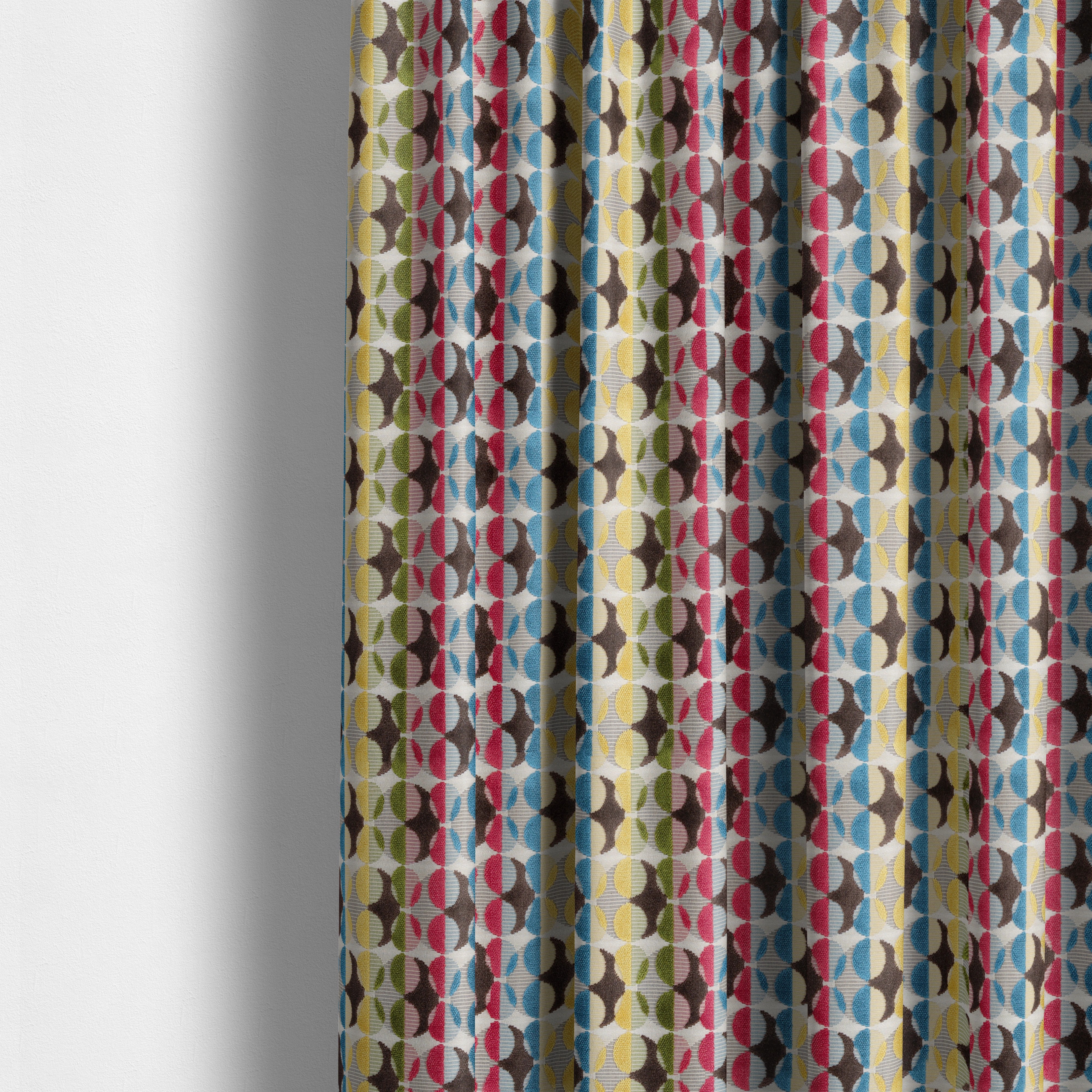 Ziani Designer Eclipse Pattern In Vibrant Yellow Blue Brown Red Colour ...