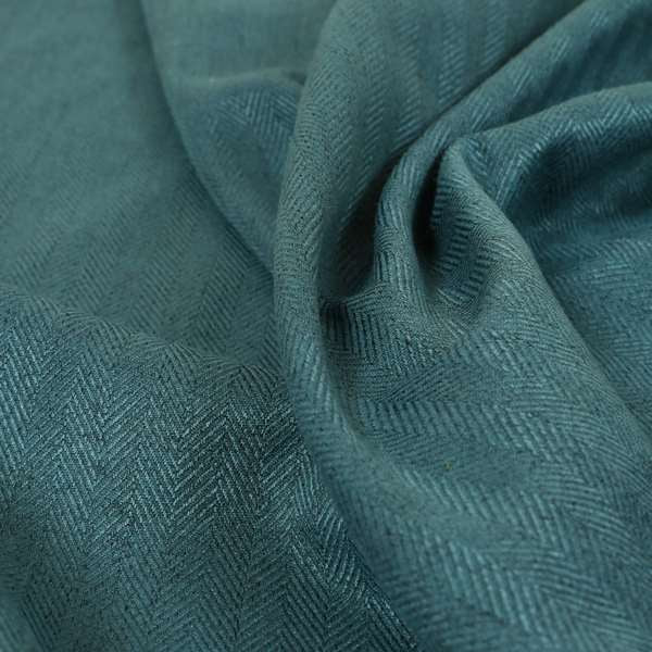 Aldwych Herringbone Soft Wool Textured Chenille Material Dark Blue Furnishing Fabric