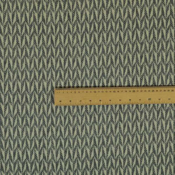 Arlington Geometric Pattern Printed On Linen Effect Chenille Material Blue Coloured Furnishing Fabrics