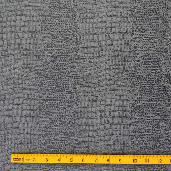 Alligator Pattern On Faux Leather In Grey Colour Upholstery Fabric - Handmade Cushions