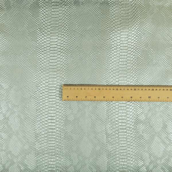 Anaconda Textured Pattern Designer Silver Colour Vinyl Upholstery Fabric