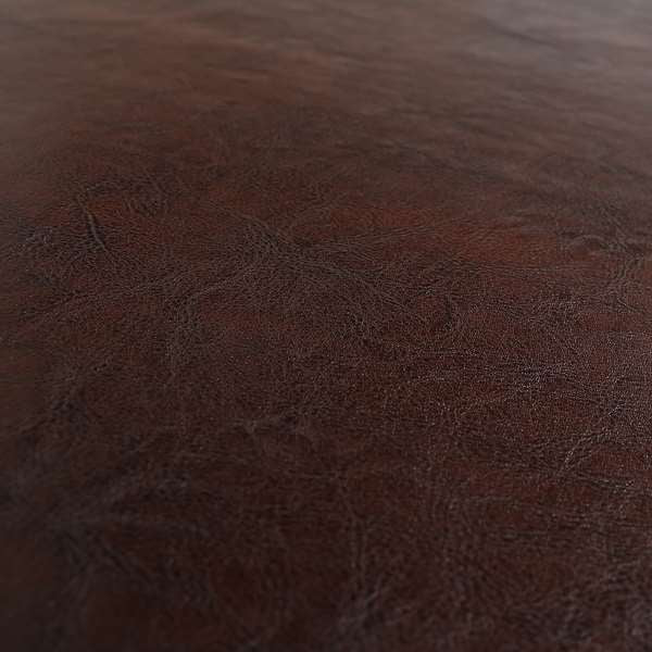 Faux Leather Bicast Expresso Brown Colour Heritage Aged Effect Look Upholstery Fabric