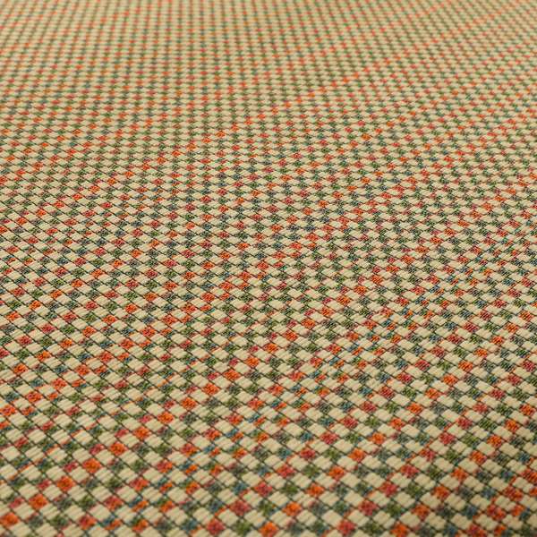 Comfy Chenille Textured Brick Semi Plain Pattern Upholstery Fabric In Brown