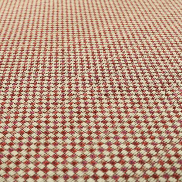 Comfy Chenille Textured Brick Semi Plain Pattern Upholstery Fabric In Pink