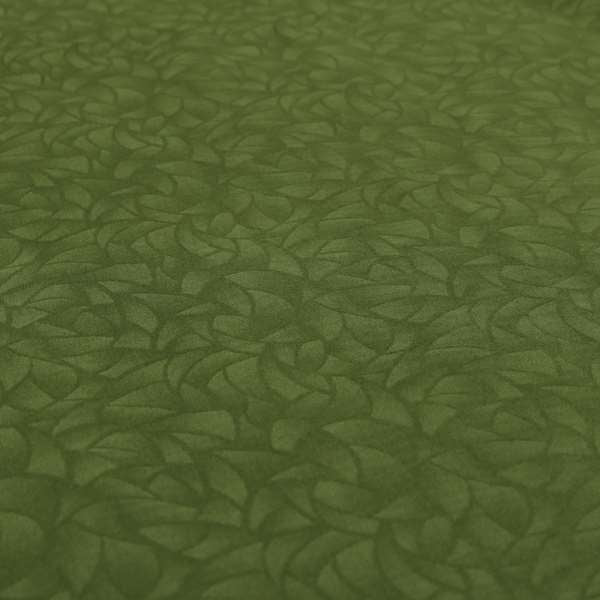 Mikado Self Pattern Soft Velour Velvet Upholstery Fabric In Green Colour CTR-1039