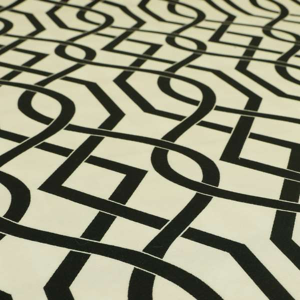 Serengeti Black White Reversible Trellis Pattern Furnishing Chenille Upholstery Fabric CTR-1068 - Made To Measure Curtains