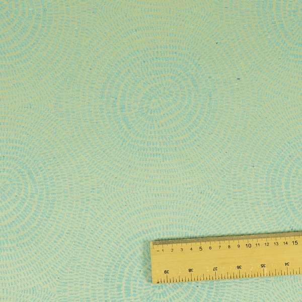 Fenton Circular Pattern In Light Blue Colour Furnishing Upholstery Fabric CTR-1079 - Handmade Cushions