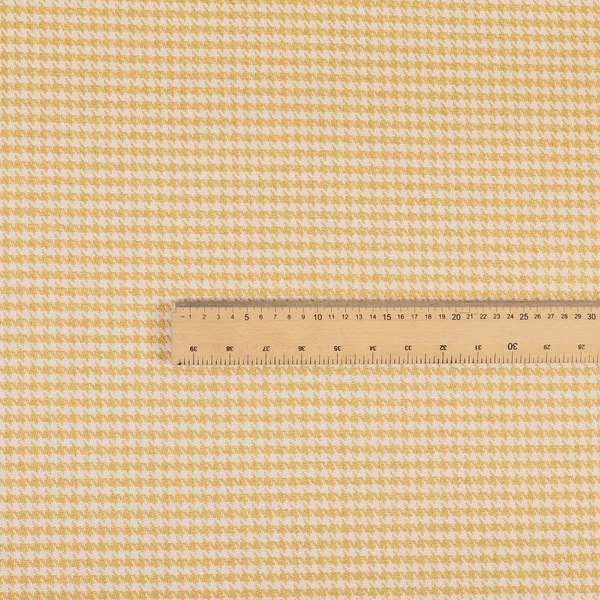 Bainbridge Woven Hounds Dogs Tooth Pattern In Yellow White Colour Upholstery Fabric CTR-11 - Made To Measure Curtains