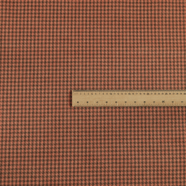 Berwick Houndstooth Pattern Jacquard Flat Weave Orange Colour Upholstery Furnishing Fabric CTR-1138 - Handmade Cushions