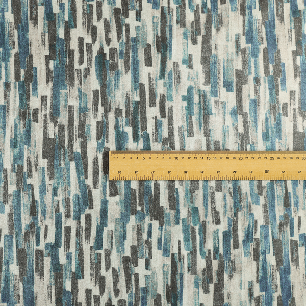 Fraser Brushed Pattern Flat Velour Blue Grey Colour Upholstery Furnishing Fabric CTR-1150