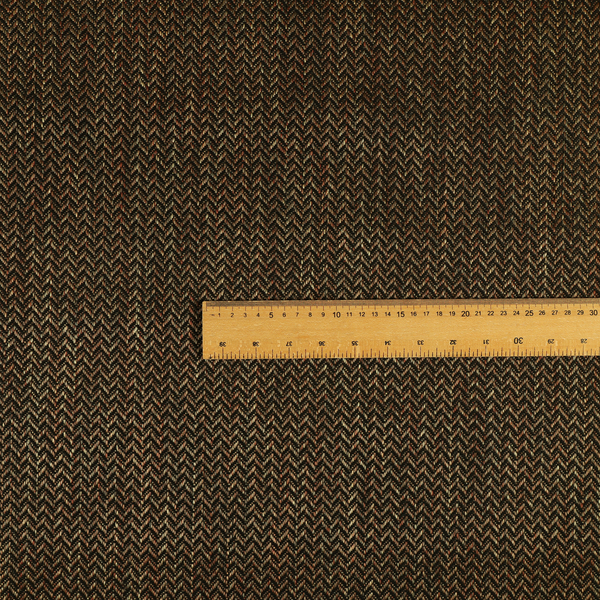 Majesty Herringbone Weave Chenille Black Brown Colour Upholstery Furnishing Fabric CTR-1154 - Roman Blinds