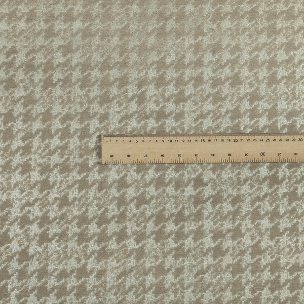 Kimberley Houndstooth Pattern Soft Chenille Upholstery Fabric In Brown Colour CTR-1180 - Roman Blinds