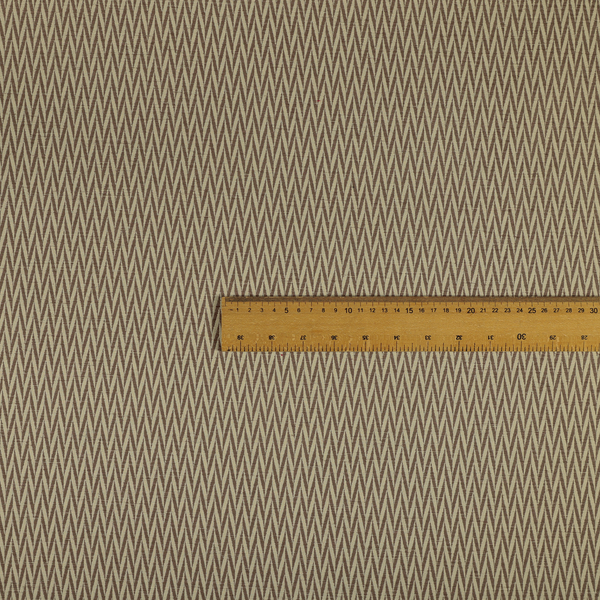 Otara Stripe Pattern Chenille Material In Brown Upholstery Fabric CTR-1234