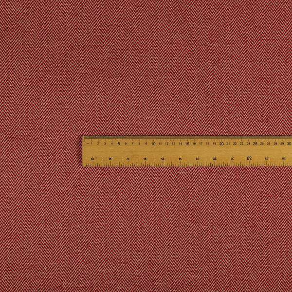 California Chevron Pattern Chenille Material In Red Upholstery Fabric CTR-1239 - Roman Blinds